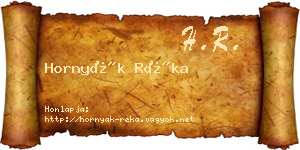 Hornyák Réka névjegykártya
